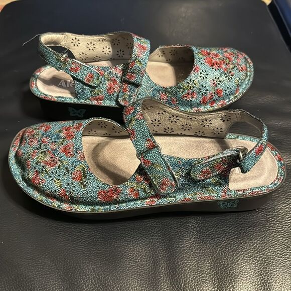ALEGRIA Jemma Aqua Flora Mary Jane Sandal Clog Nursing - Picture 6 of 10